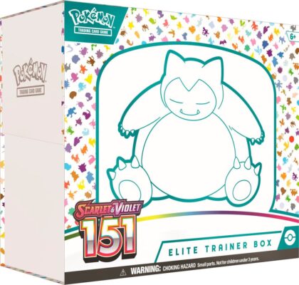 pokémon 151 elite trainer boxes includes 9 Scarlet & Violet booster packs, exclusive promo, card sleeves, dice, and storage box for collectors.